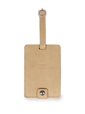 Hotel Collection Beige Leather Luggage Tag